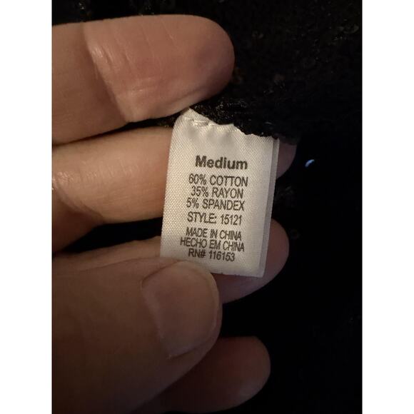 Y2K Poof Couture Sweater Womens M Black Mesh Sequin Whimsigoth Dark Romance - Picture 7 of 9